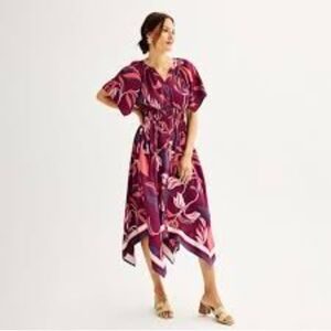 Nine West Asymmetrical Dress in Purple and Pink size: XS